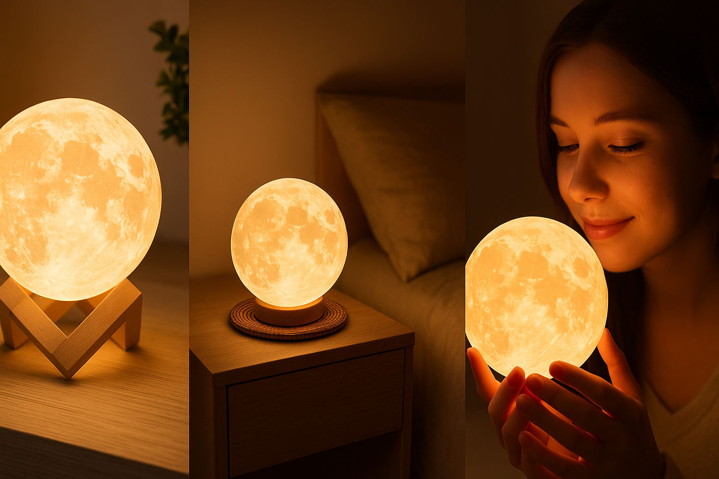 Moon Lamp - Touch Control, Warm LED